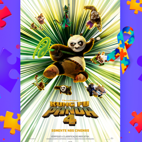 Sessão Azul de cinema para pessoas com Transtorno do Espectro Autista exibe ‘Kung Fu Panda 4’ no Continente Shopping