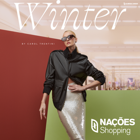 Top Carol Trentini é  rosto da campanha de inverno do Nações Shopping