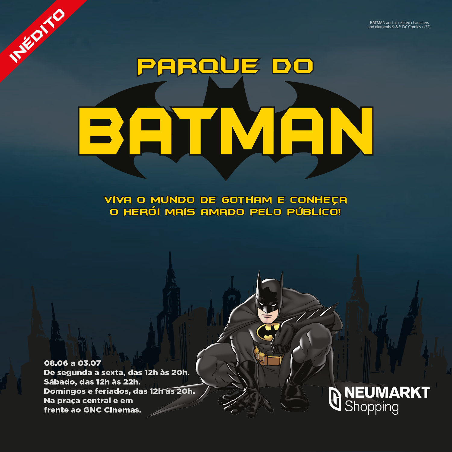 Parque do Batman – Gotham City” chega em Blumenau - Acontece - Neumarkt  Shopping
